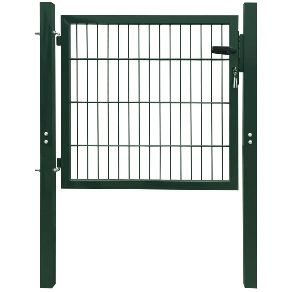 Fence Gate Steel Green 41.3"x59.1"