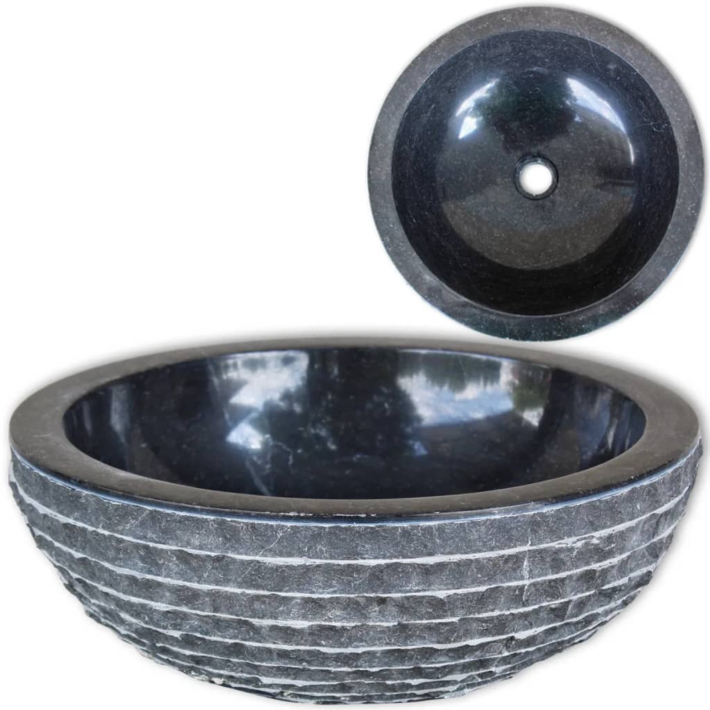 Basin Marble 15.7" Black
