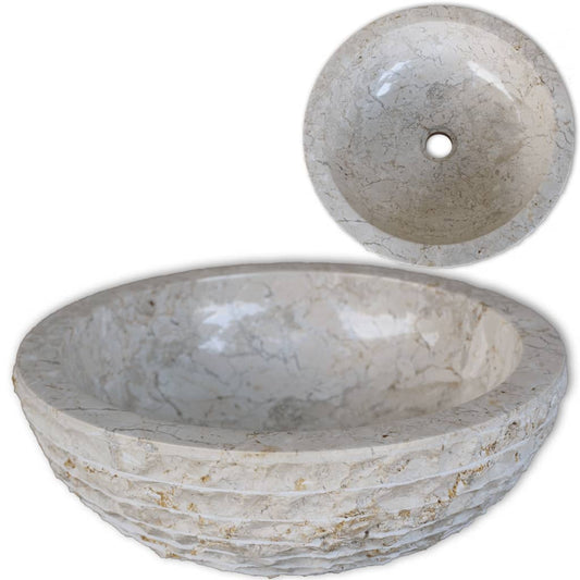 Basin Marble 15.7" Cream
