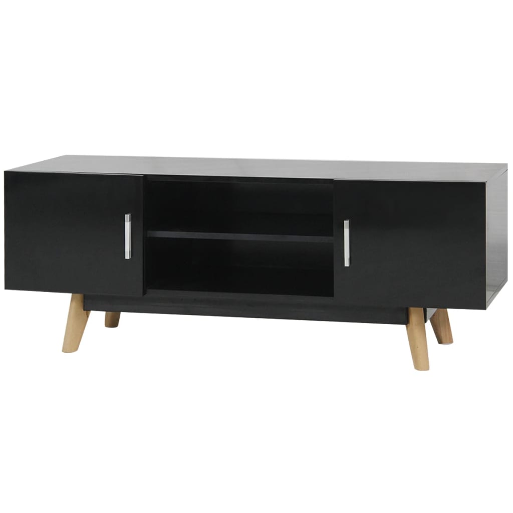 High Gloss TV Cabinet Black 47.2"x15.7"x18" MDF