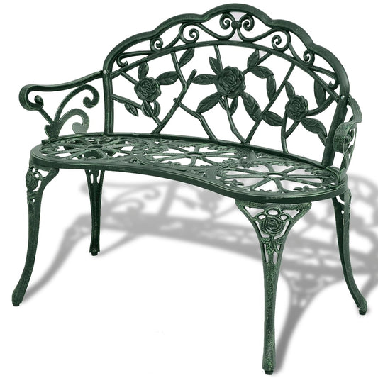 Patio Bench 39.4" Cast Aluminum Green