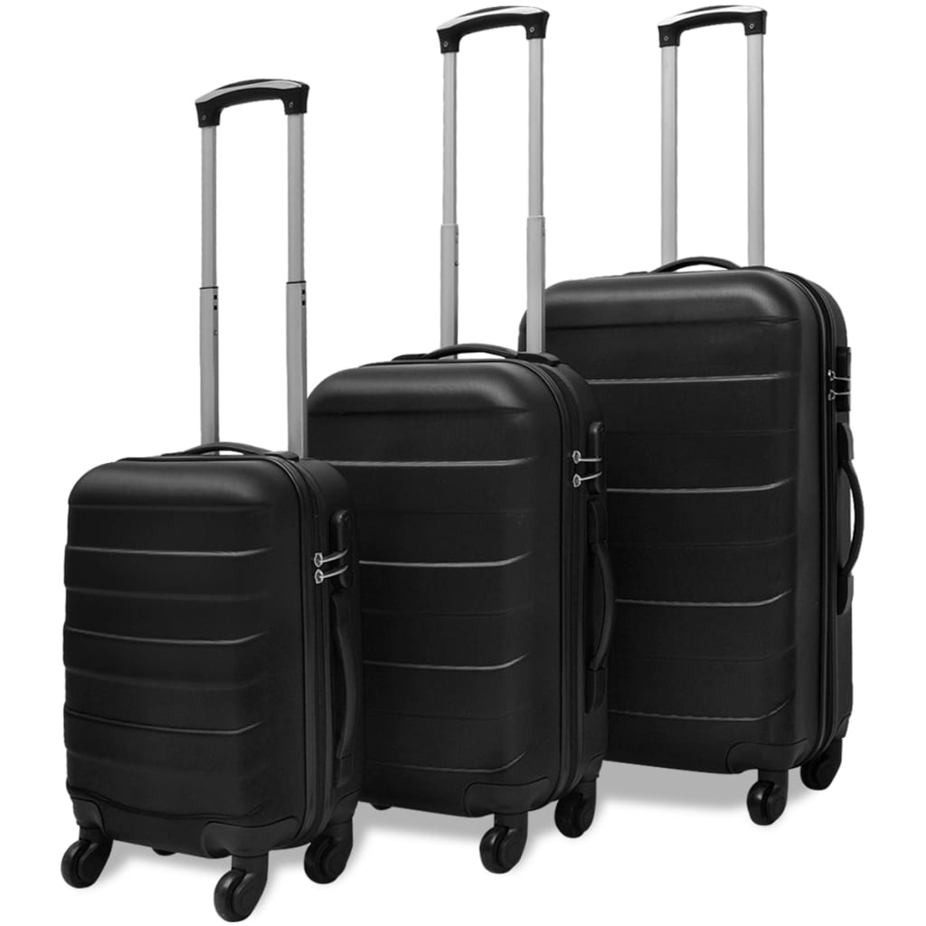 Three Piece Hardcase Trolley Set Black 17.9"/21.7"/26"
