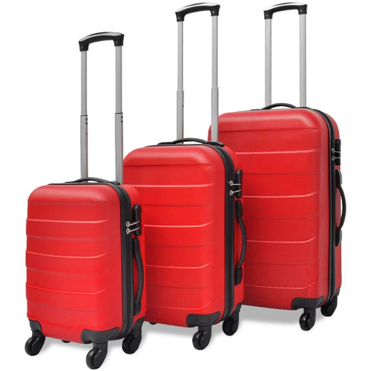 Three Piece Hardcase Trolley Set Red 17.9"/21.7"/26"