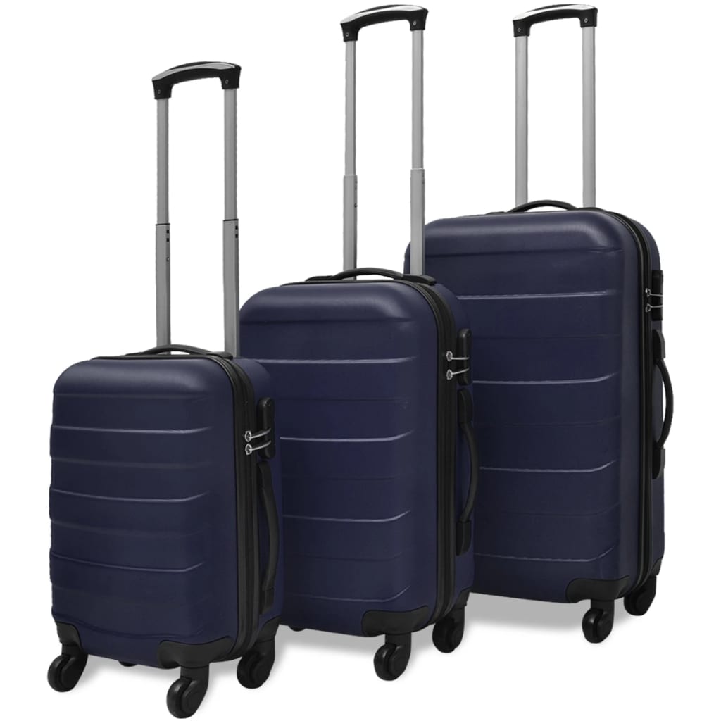 Three Piece Hardcase Trolley Set Blue 17.9"/21.7"/26"