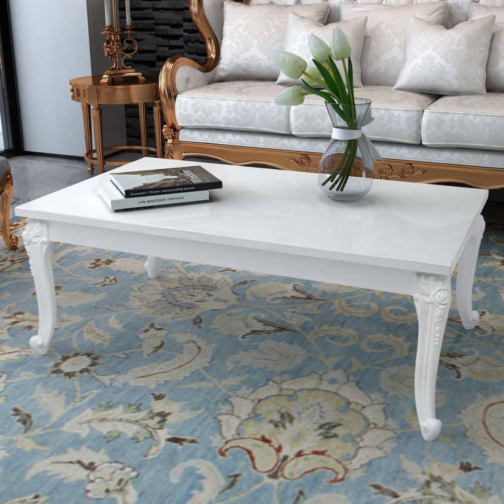 Coffee Table 45.3"x25.6"x16.5" High Gloss White