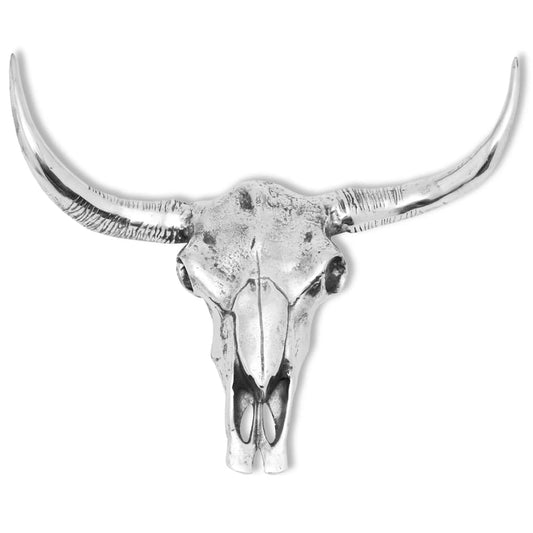 Skull Head Decoration Wall-Mounted Aluminum Silver