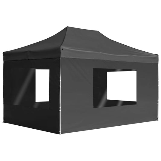 Professional Folding Party Tent with Walls Aluminum 14.8'x9.8' Anthracite