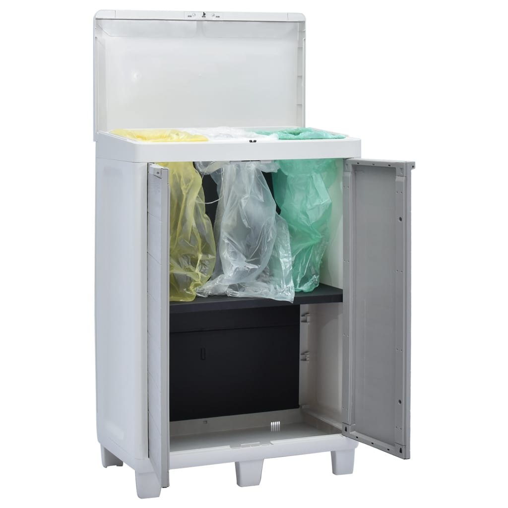 Garden Dustbin with 3 Bags Light Gray 25.6"x15"x40.2"