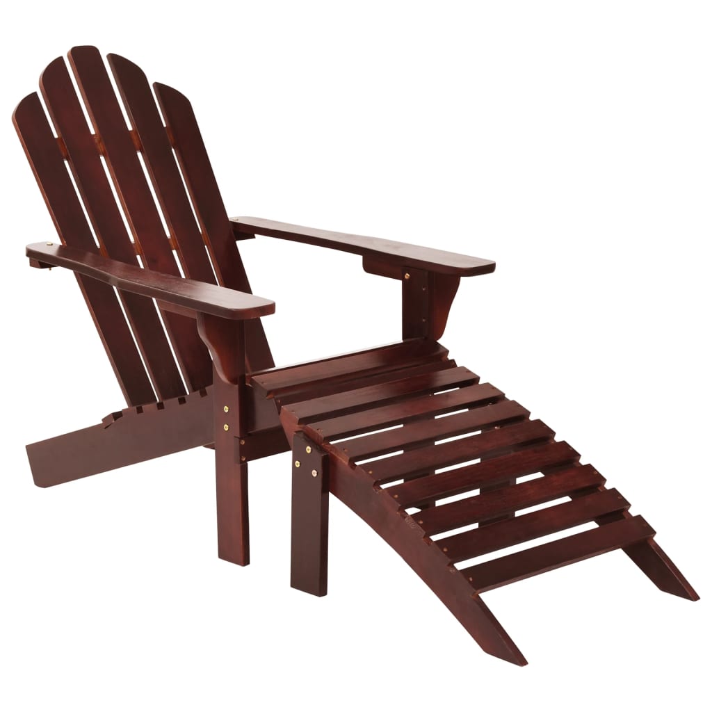 Patio Chair with Ottoman Wood Brown
