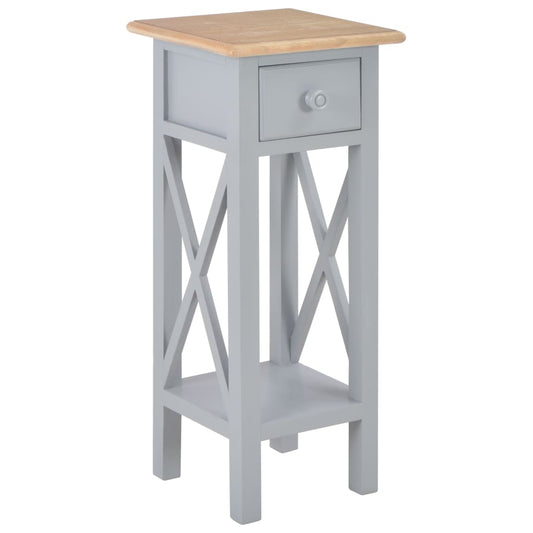Side Table Gray 10.6"x10.6"x25.8" Wood
