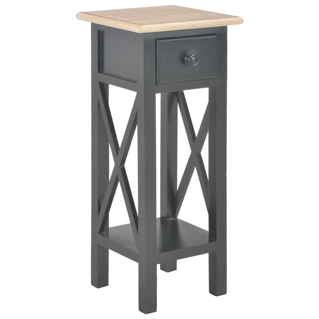Side Table Black 10.6"x10.6"x25.8" Wood