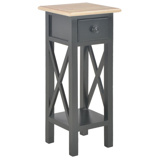 Side Table Black 10.6"x10.6"x25.8" Wood