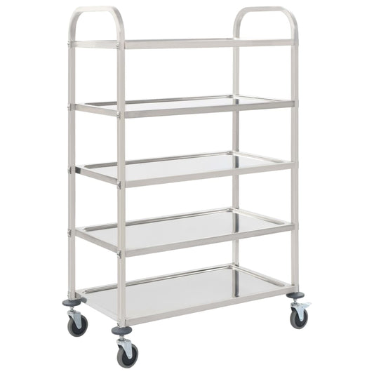 5-Tier Kitchen Trolley 42.1"x21.7"x57.9" Stainless Steel
