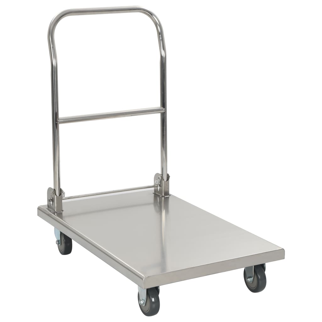 Platform Wagon Silver 32.3"x20.9"x33.9" Stainless Steel