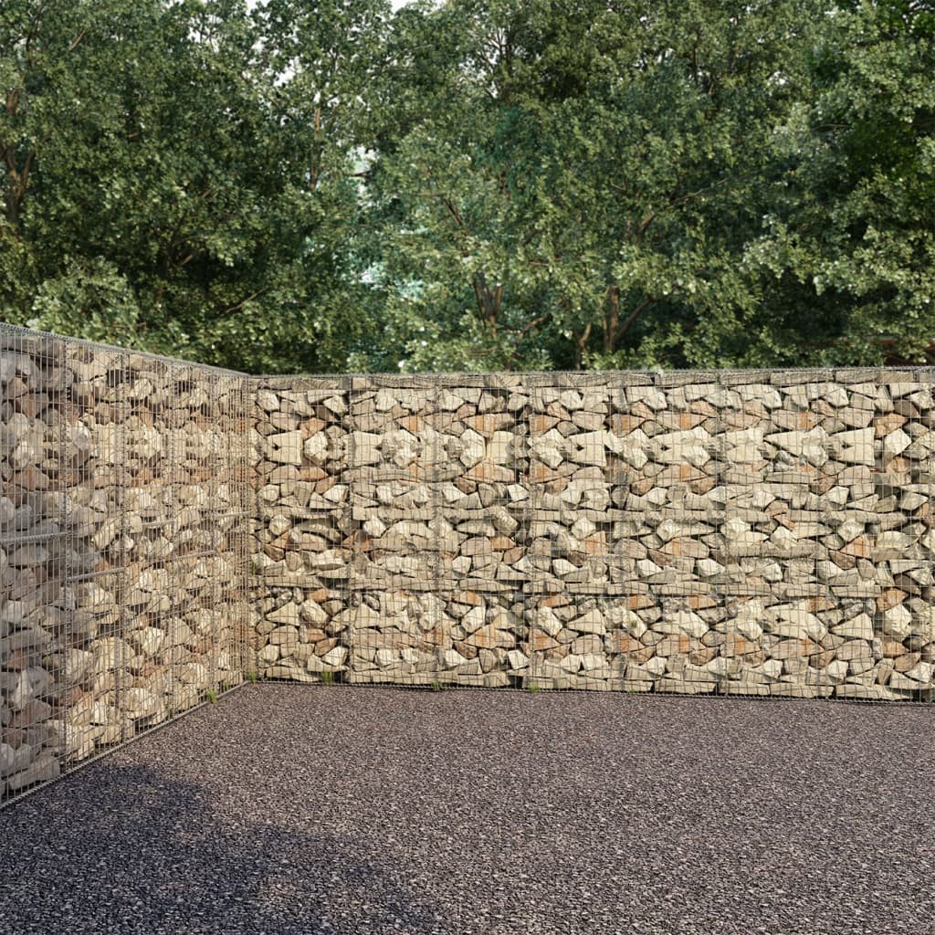Gabion Wall with Covers Galvanized Steel 236.2"x11.8"x78.7"