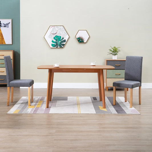 Dining Chairs 2 pcs Light Gray Fabric