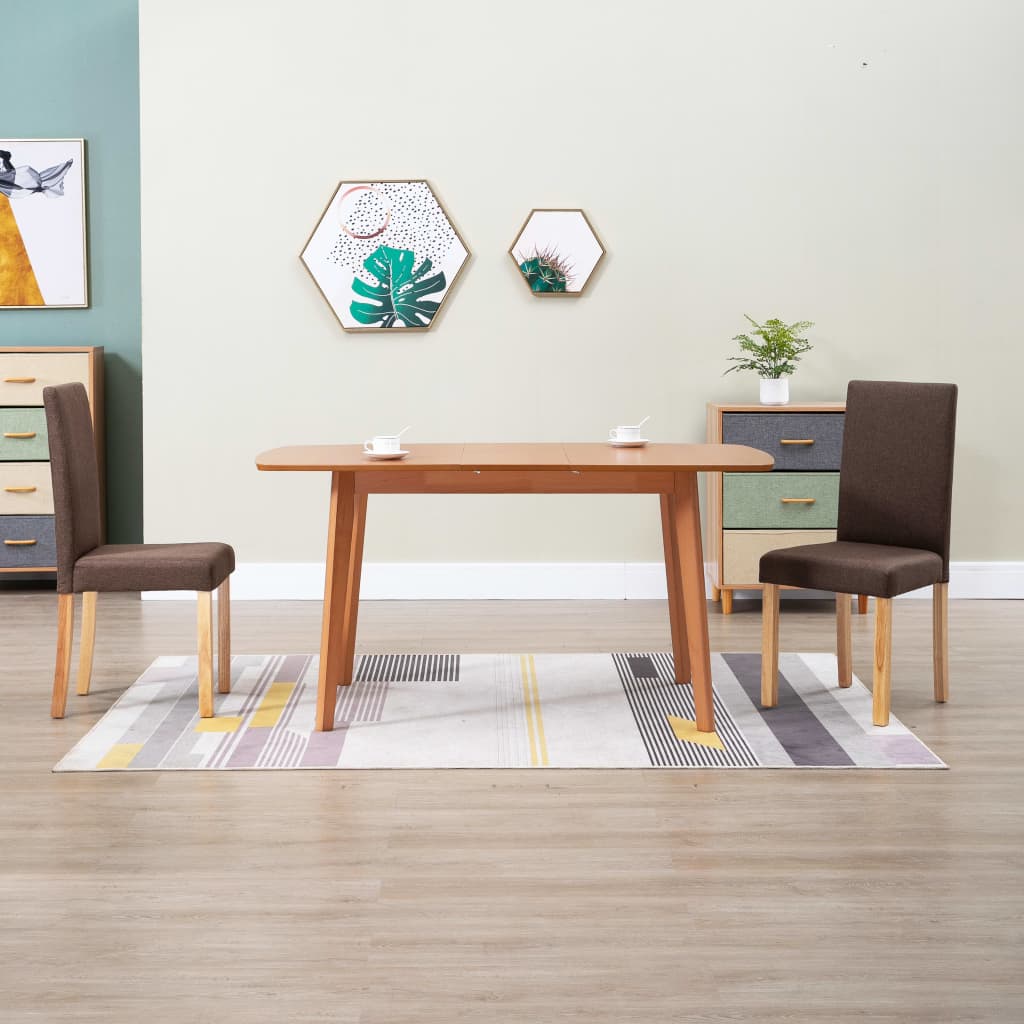Dining Chairs 2 pcs Brown Fabric