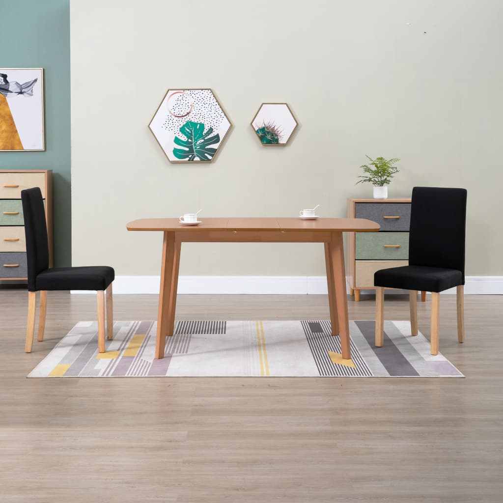 Dining Chairs 2 pcs Black Fabric