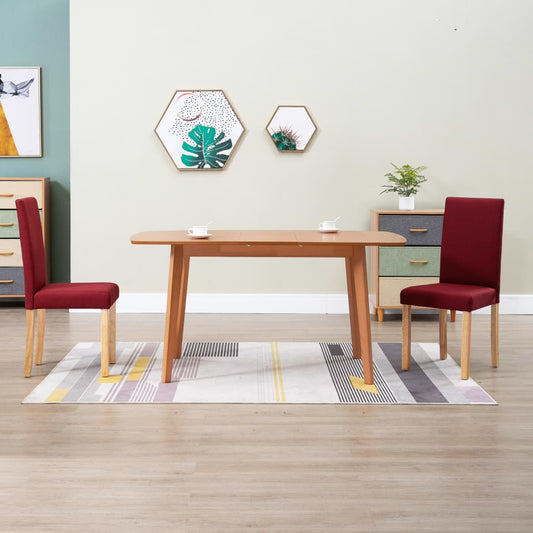 Dining Chairs 2 pcs Wine Red Fabric