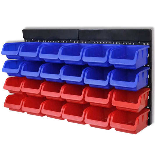 Wall Mounted Garage Tool Organizer 2 pcs Blue & Red
