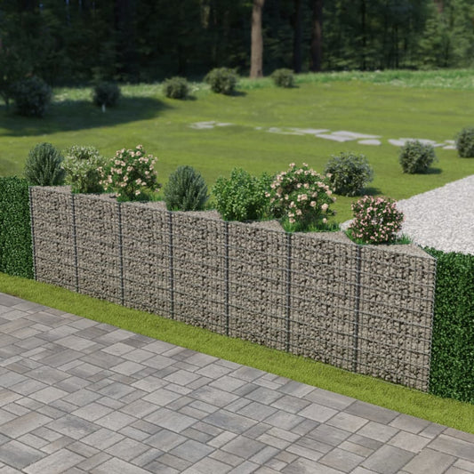 Gabion Wall Galvanized Steel 177.2"x11.8"x39.4"