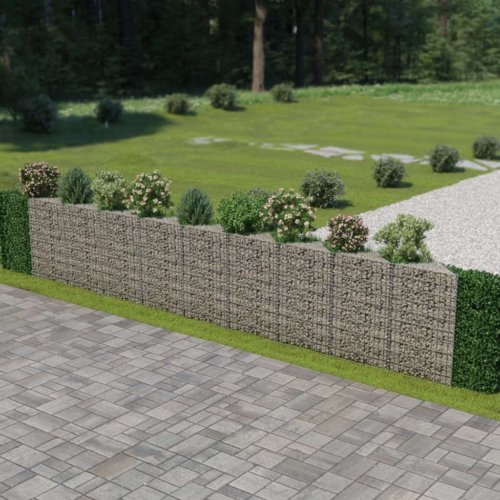 Gabion Wall Galvanized Steel 248"x11.8"x39.4"