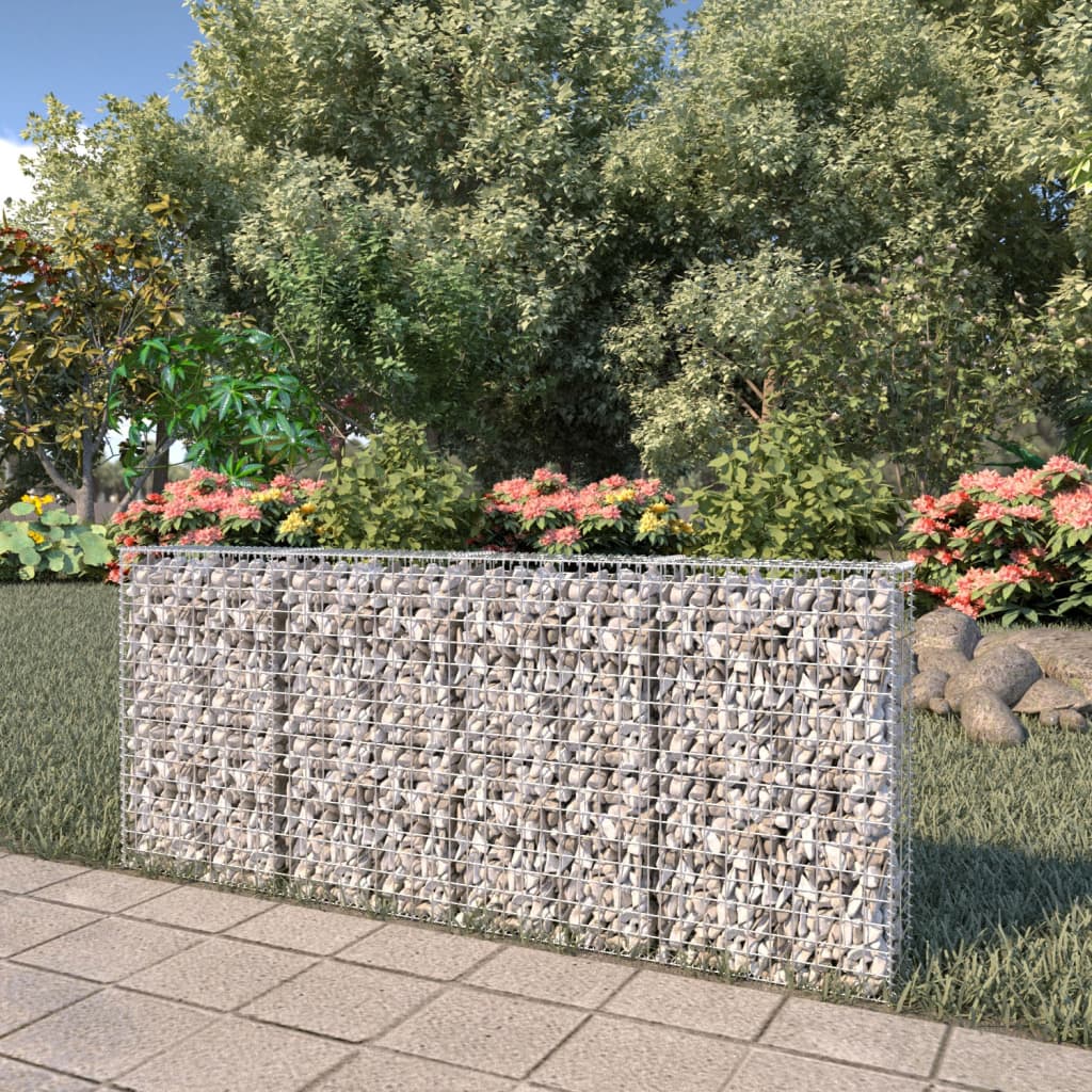 Gabion Wall with Covers Galvanized Steel 78.7"x7.87"x33.5"