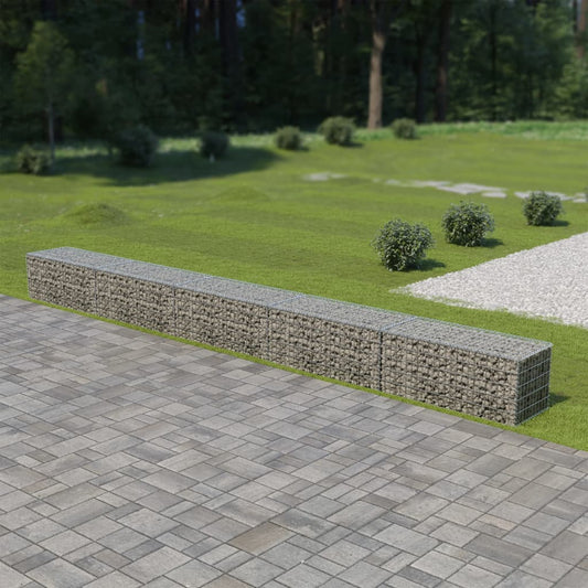 Gabion Wall with Covers Galvanized Steel 236"x19.7"x19.7"
