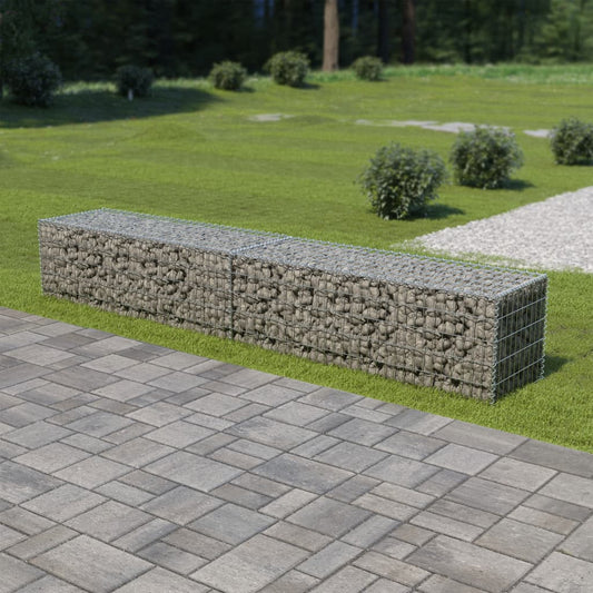 Gabion Wall with Covers Galvanized Steel 118"x19.7"x19.7"