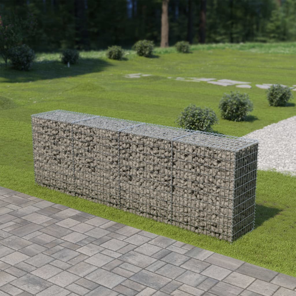 Gabion Wall with Covers Galvanized Steel 118"x19.7"x39.4"