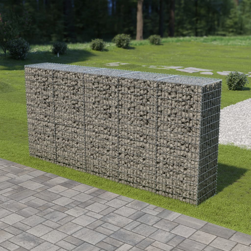 Gabion Wall with Covers Galvanized Steel 118"x19.7"x59"