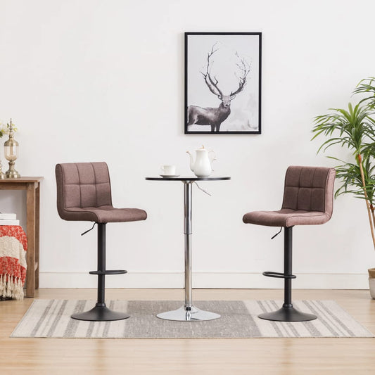 Bar Stools 2 pcs Taupe Fabric