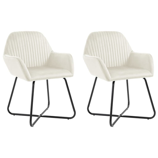 Dining Chairs 2 pcs Cream Velvet