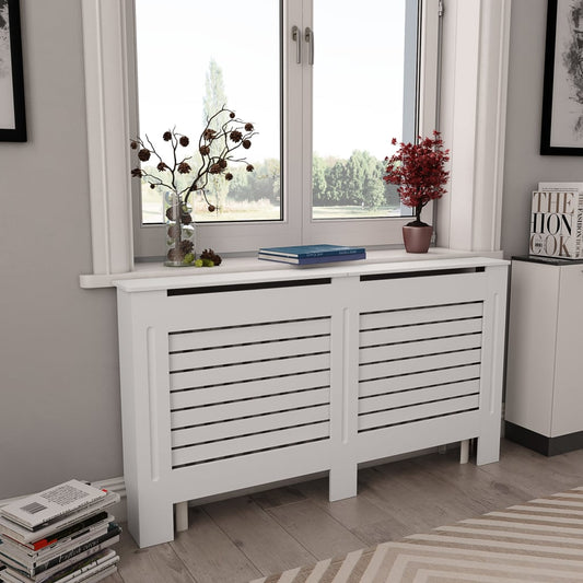 Radiator Cover White 59.8"x7.5"x32.1" MDF