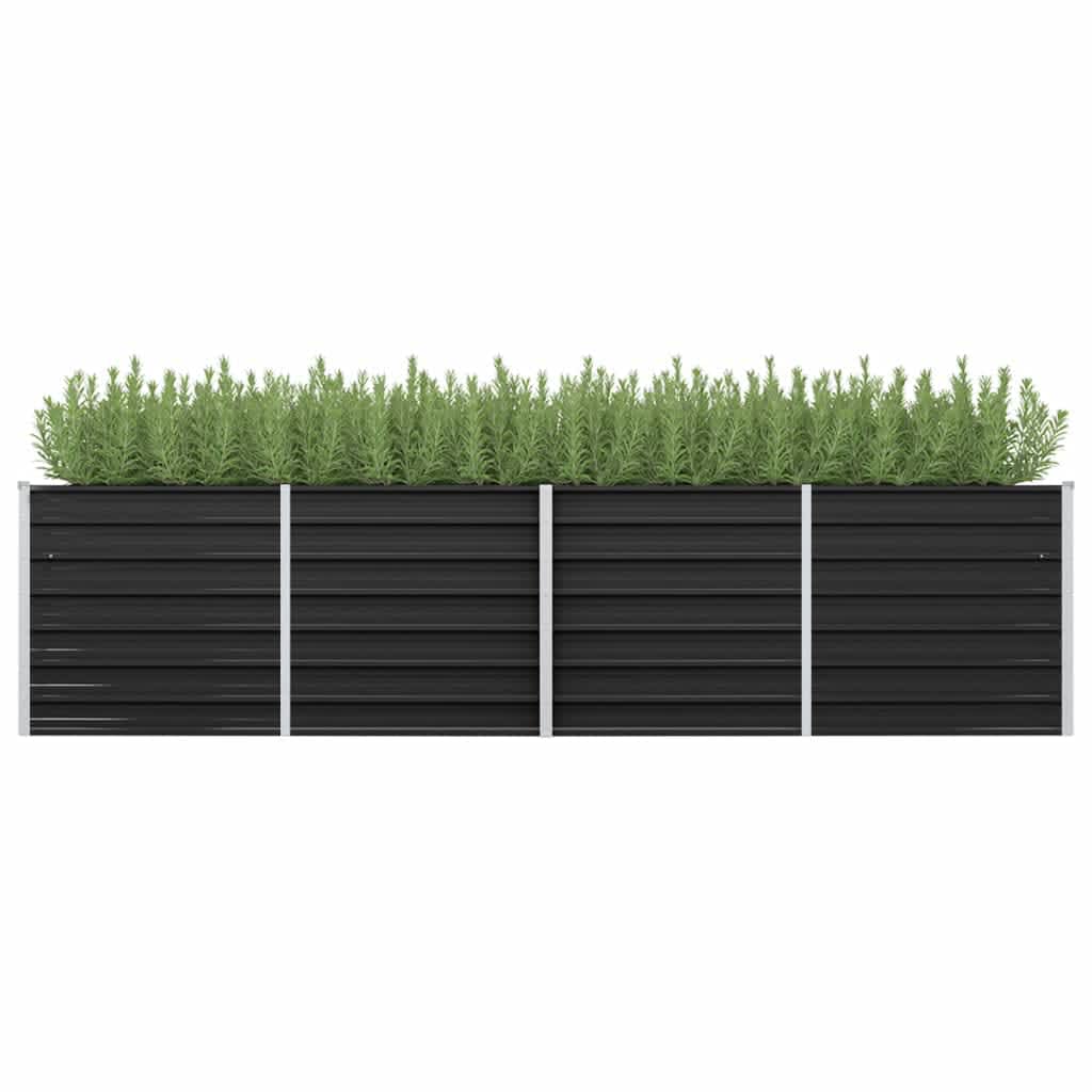 Garden Raised Bed Anthracite 126"x31.5"x30.3" Galvanized Steel