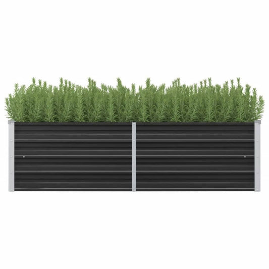 Garden Raised Bed Anthracite 63"x15.7"x17.7" Galvanized Steel