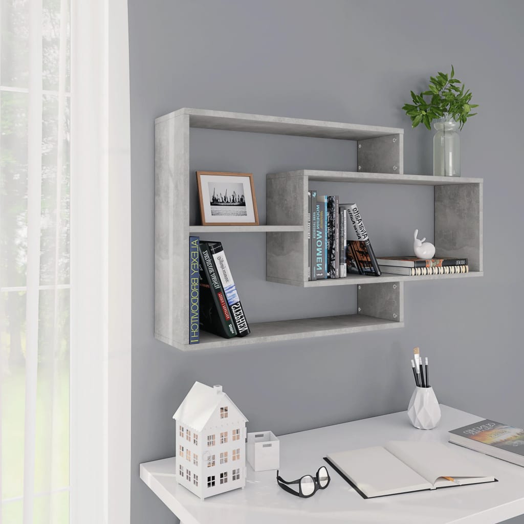 Wall Shelves Concrete Gray 40.9"x7.9"x23" Engineered Wood