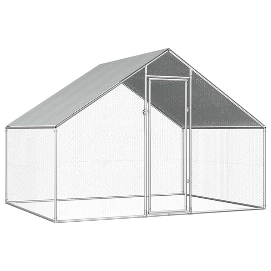 Outdoor Chicken Cage 9'x6.6'x6.3' Galvanized Steel