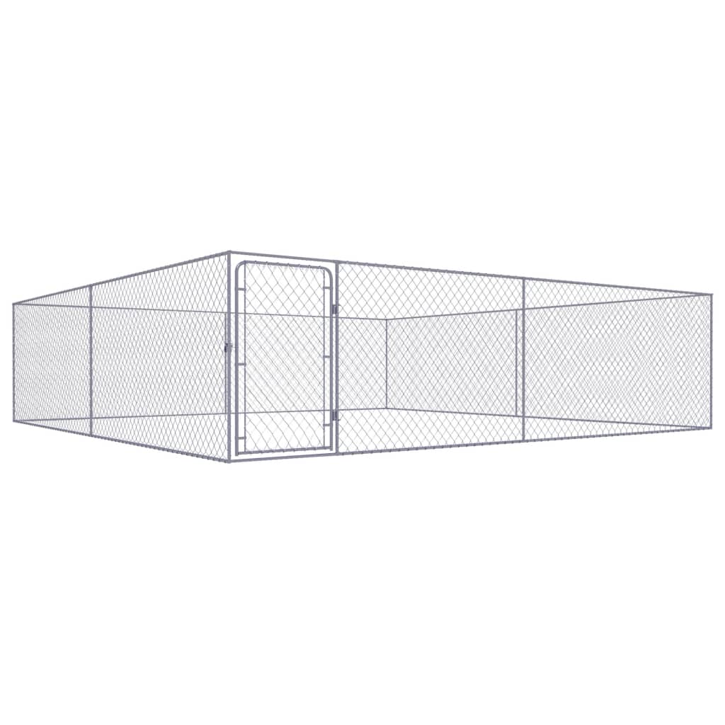Outdoor Dog Kennel Galvanized Steel 13.1'x13.1'x3.3'