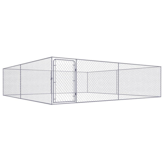 Outdoor Dog Kennel Galvanized Steel 13.1'x13.1'x3.3'