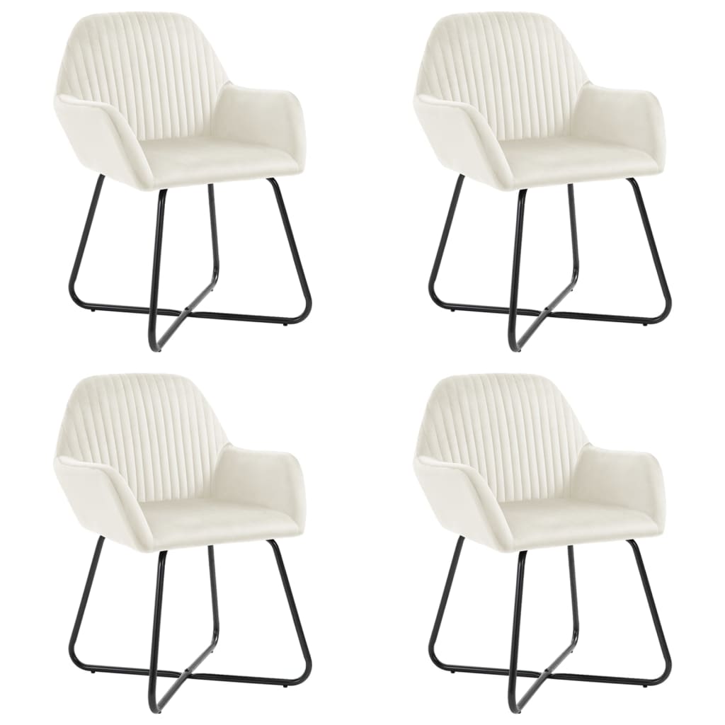 Dining Chairs 4 pcs Cream Velvet