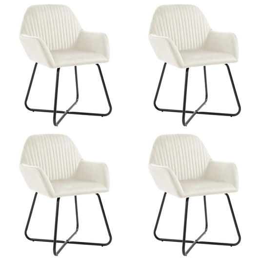 Dining Chairs 4 pcs Cream Velvet