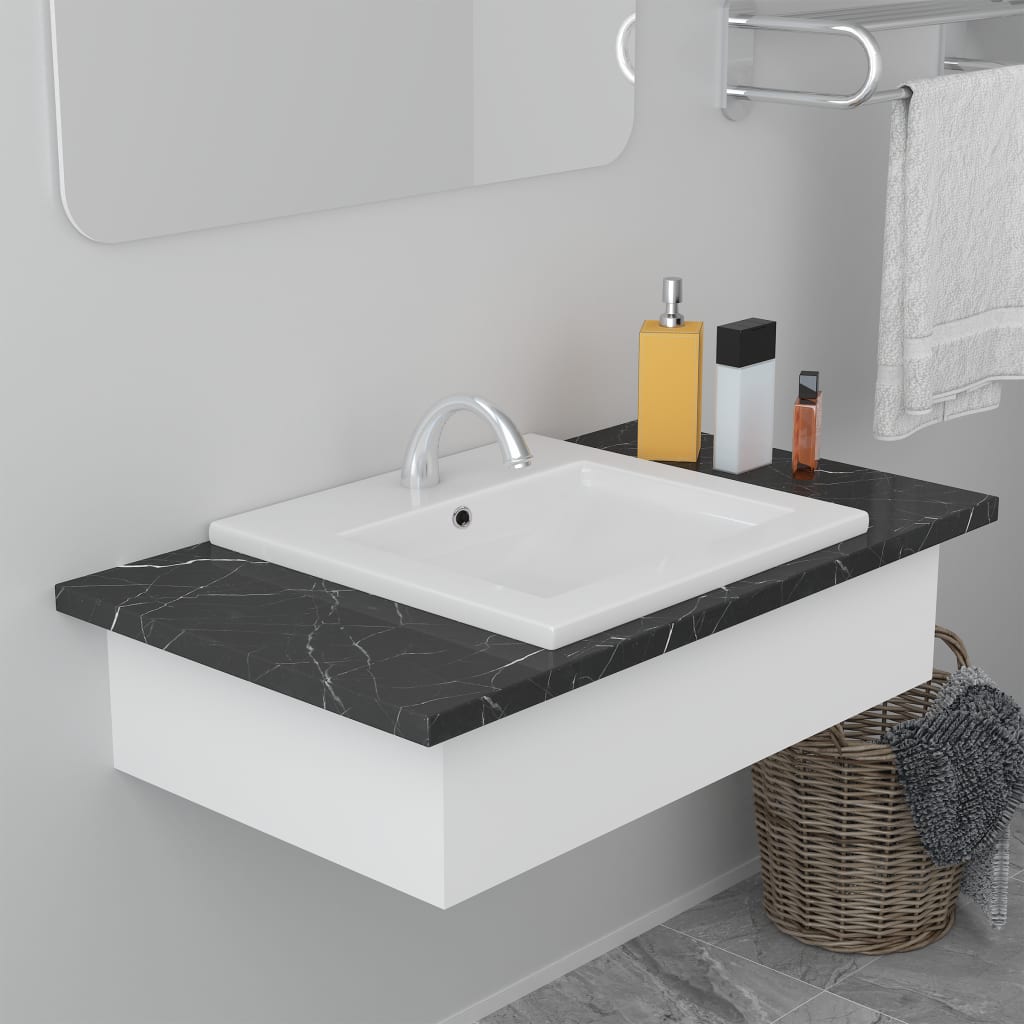 Built-in Basin 16.5"x15.4"x7.1" Ceramic White