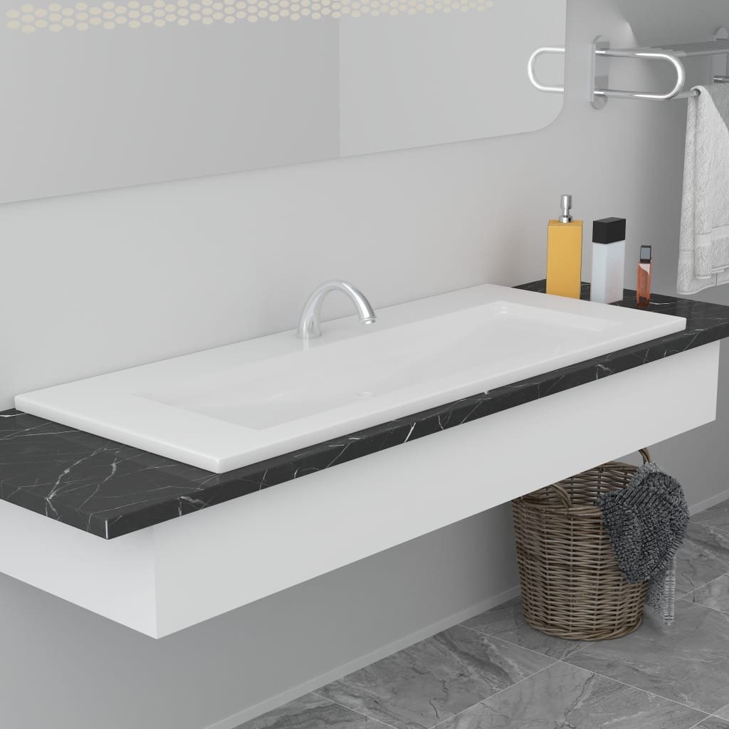 Built-in Basin 39.8"x15.6"x7.3" Ceramic White