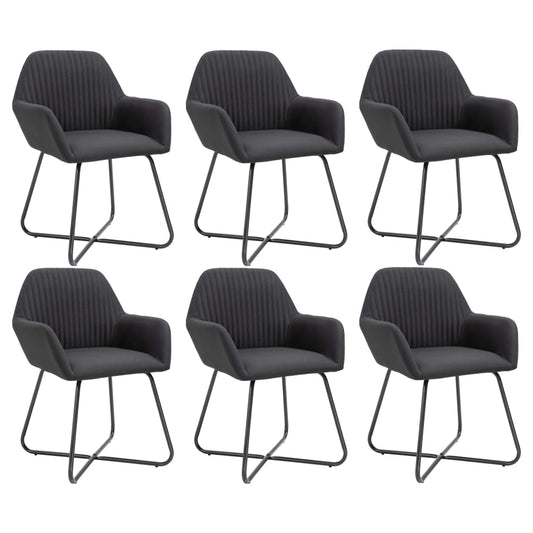 Dining Chairs 6 pcs Black Fabric