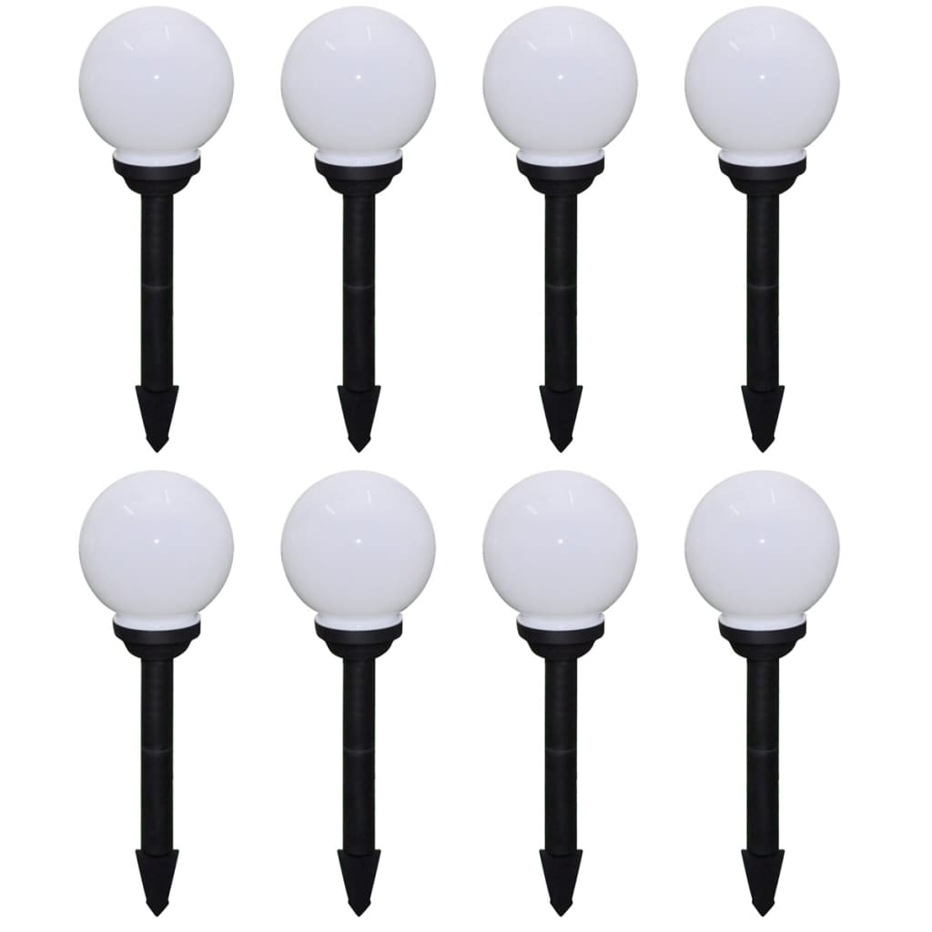 Outdoor Pathway Lamps 8 pcs LED 5.9" with Ground Spike