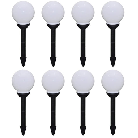 Outdoor Pathway Lamps 8 pcs LED 5.9" with Ground Spike