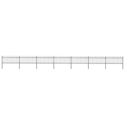Garden Fence with Hoop Top Steel 39' Black