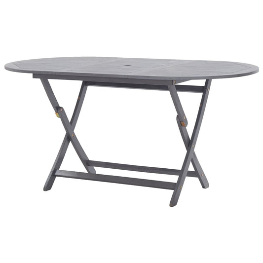 Folding Patio Table 63"x33.5"x29.5" Solid Acacia Wood