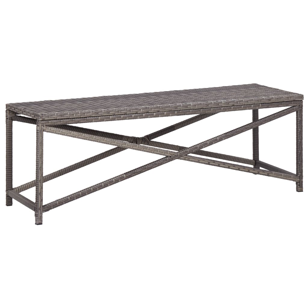 Patio Bench 47.2" Poly Rattan Gray